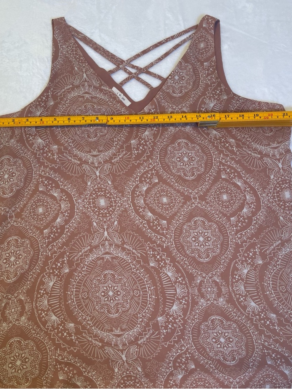Maurices Women’s XL Dusty Rose Paisley Crisscross V-Neck Tank Lined Blouse - Picture 7 of 9